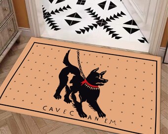 Cave Canem Roman mosaic doormat latin beware of the dog welcome funny door mat art history nerd pompeii new house gift