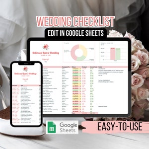 Wedding Checklist | Ultimate One Page Wedding Planner for Google Sheets - Streamline Your Big Day with Ease