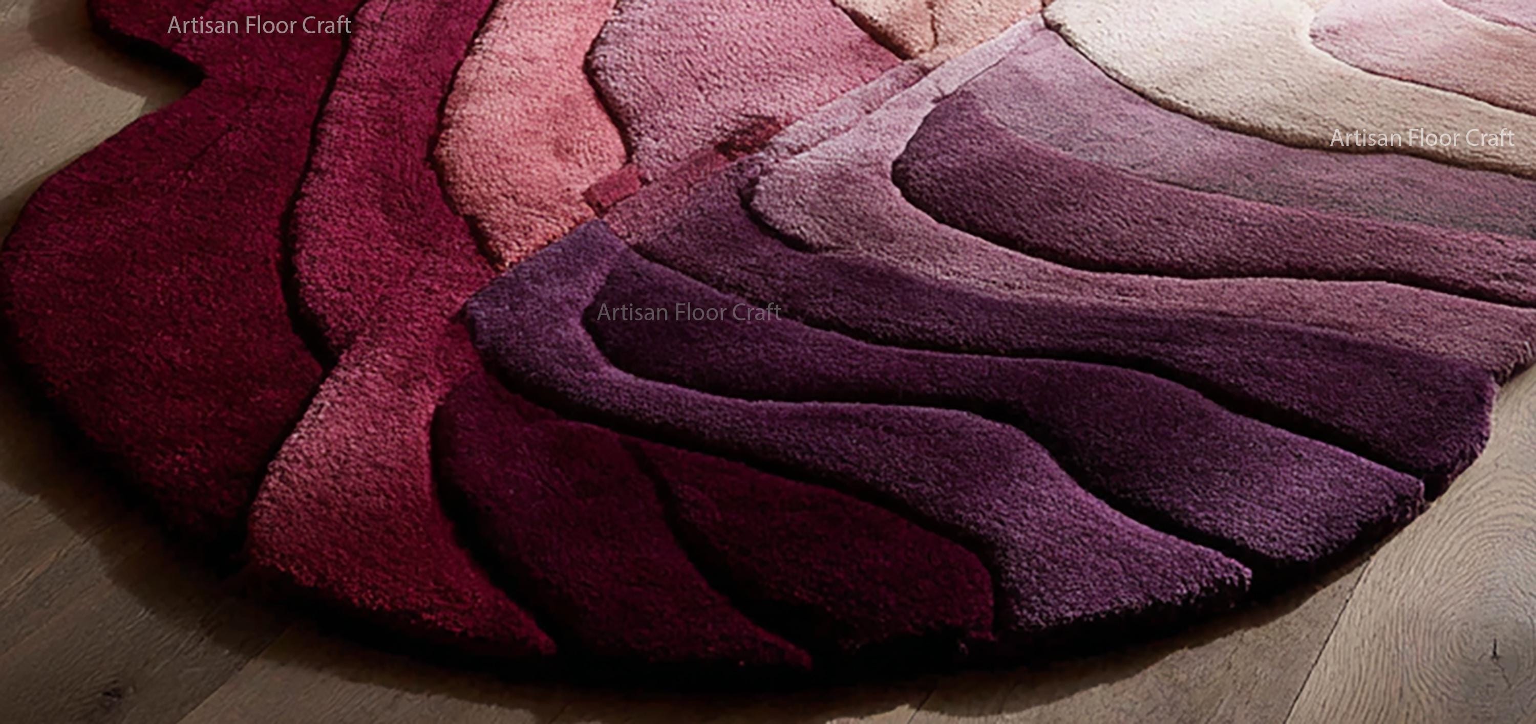 Hand-tufted Wool Area Rug: Modern Pink Ombre Rug - Etsy