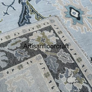 10x14 Oushak rug 8x10 Beige And Gray Turkish knot rug 9x12 Hand-knotted Vintage Antique Oushak Wool Area Rug for Living Room, Dining room.