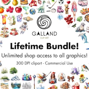Whole Shop Bundle- Clipart Designs - Lifetime Access - Transparent Background - Illustration - Digital Download- For Commercial Use- JPG PNG