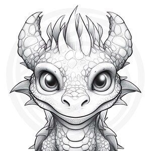 Colorear Baby Dragons Clipart - 16 Alta Calidad - Fondo Blanco y Transparente - Imágenes para colorear - Descarga Digital - Uso Comercial imagen 10