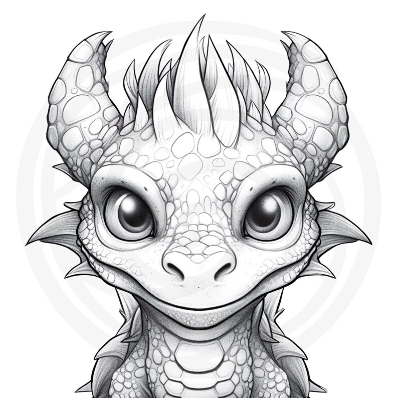 Colorear Baby Dragons Clipart - 16 Alta Calidad - Fondo Blanco y Transparente - Imágenes para colorear - Descarga Digital - Uso Comercial imagen 10