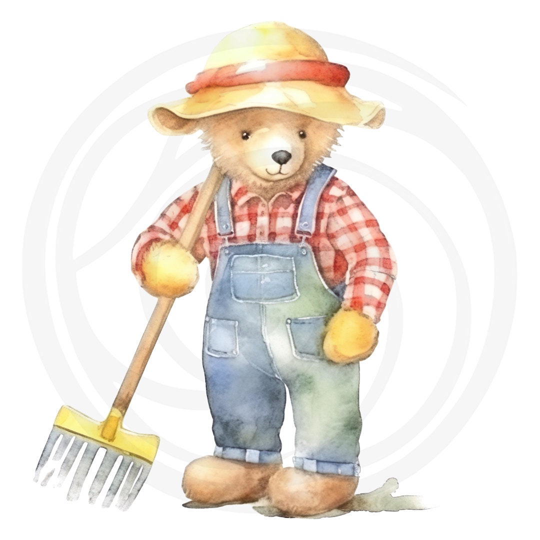 Teddy Bear Job Clipart 24 High Quality Jpgs White & Etsy