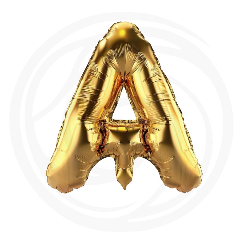 Puede incluir: Un globo de letra A dorado. El globo est&aacute; inflado y tiene un acabado brillante y met&aacute;lico.