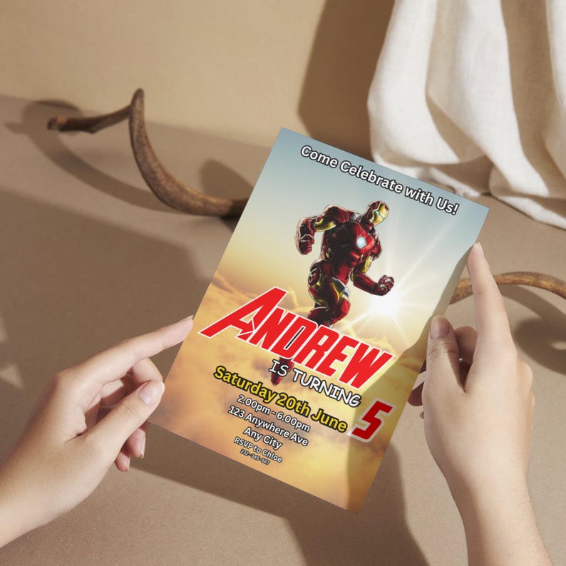 Editable Iron Man Birthday Invitation, Birthday Party Invite Template ...