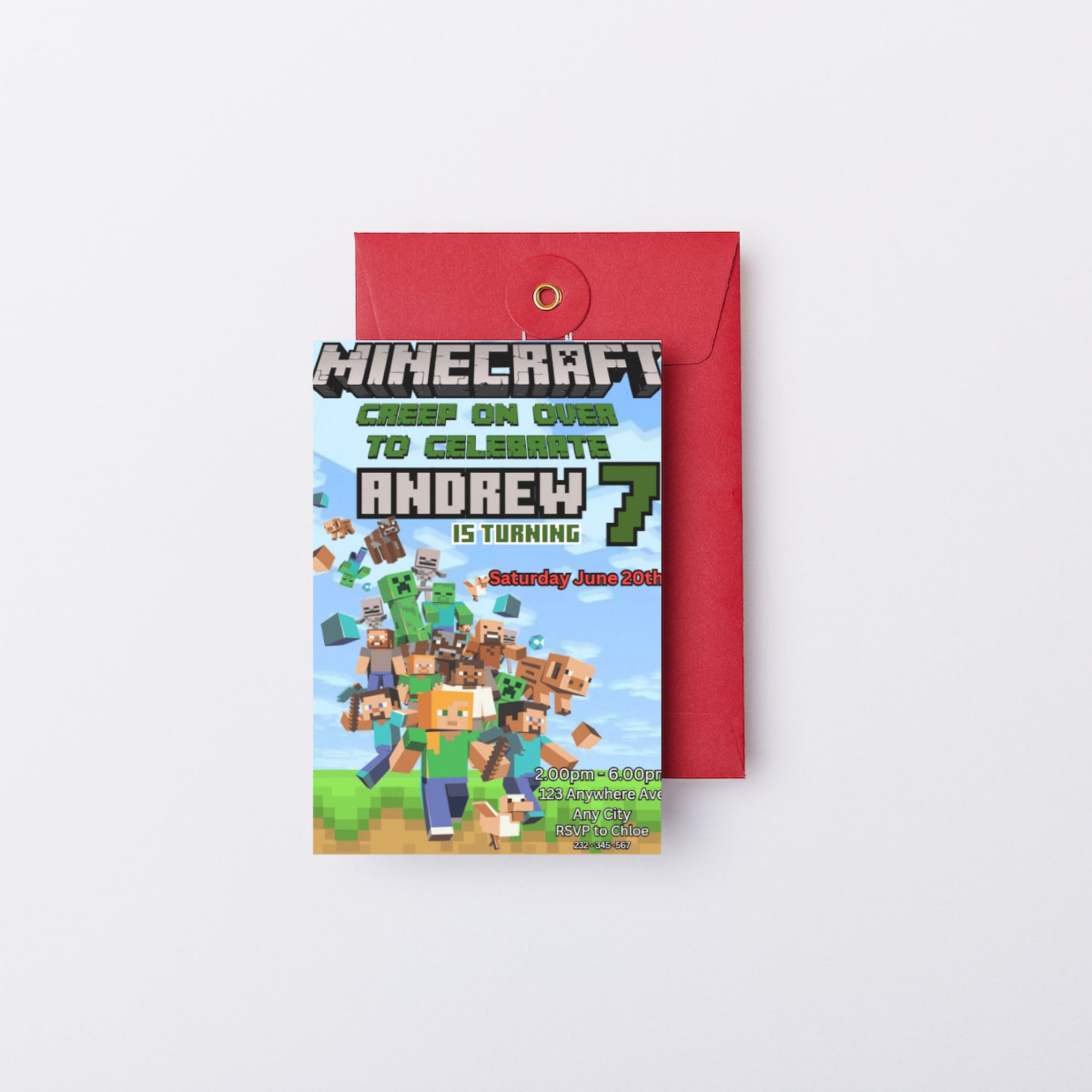Editable Minecraft Birthday Invitation Minecrafter Birthday Etsy editable-minecraft-birthday-invitation-minecrafter-birthday-etsy
