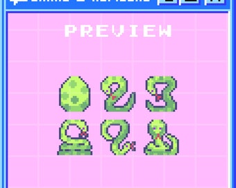 Snake Numbers Pixel Art Twitch Sub Badges | 8-bit Loyalty Medals (Digital Download)