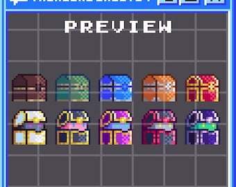 Pixel Art Fantasy Treasure Chest Badges | Twitch Sub Bits (Digital Download)