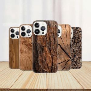 Custodia per telefono con venature del legno, design in legno per iPhone 16 Pro Max, 15 Plus, 14, 13, 12, 11, XS e Samsung S24, S23, A55, A54, Pixel 9 Pro, 8
