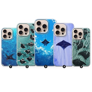 Stingray Phone Case Manta Ray Cover for iPhone 16 Pro Max, 15 Plus, 14, 13, 12, 11, XS & Samsung S24, S23, A55, A54, Pixel 9 Pro, 8