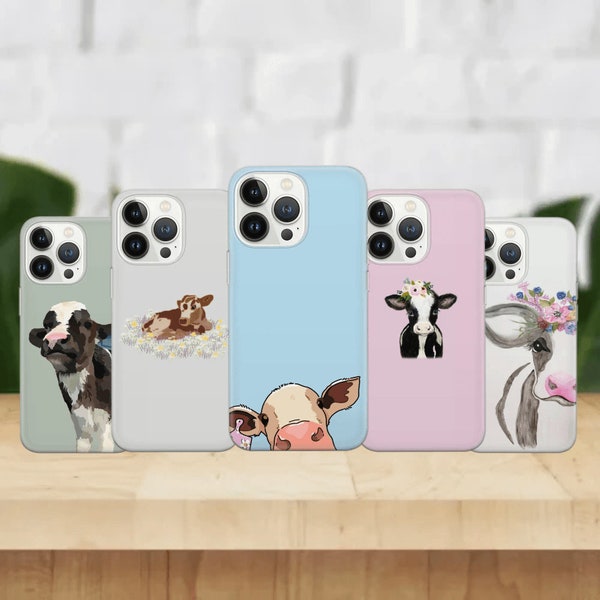 Cow Phone Case Cows Cover for Pixel 7 Pro 6A, iPhone 14 13 12 Pro 11 XR for Samsung S21FE S22 5G S22 Ultra A73 A53 Note 20