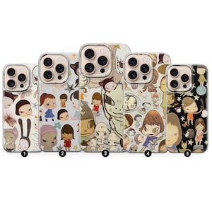 YOSHITOMO NARA Art Phone Case - Aesthetic Japan Cover for iPhone 16 Pro Max 15 14 13 12 11 X 8 Plus Samsung S24 Ultra S23 FE Pixel 8