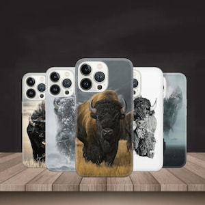 Étui pour téléphone Buffalo Bison Cover pour iPhone 16 Pro Max, 15 Plus, 14, 13, 12, 11, XS et Samsung S24, S23, A55, A54, Pixel 9 Pro, 8