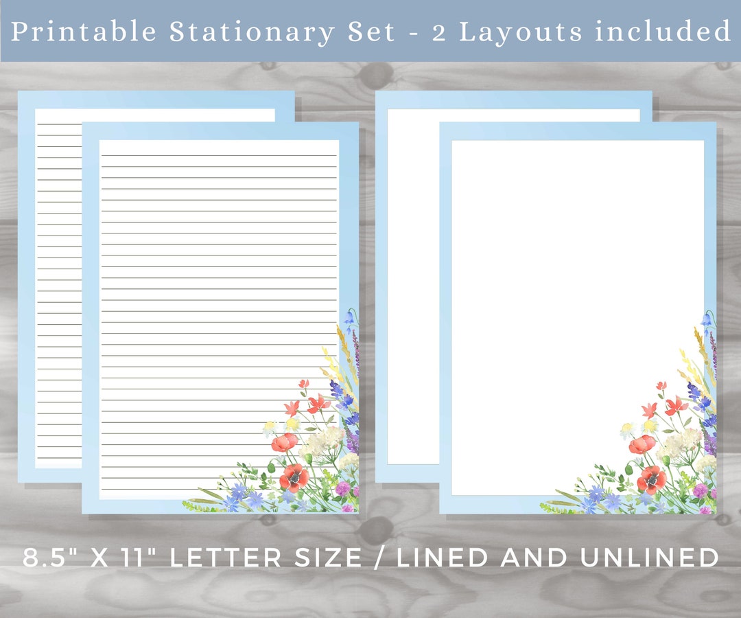 Printable Floral Stationery DIGITAL DOWNLOAD Printable Etsy Australia