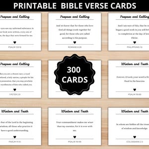 300 Cartões de Versículos Bíblicos para Imprimir, Cartões de Leitura das Escrituras, Cartões de Oração, Cartões de Incentivo Cristão, Ferramentas de Estudo Religioso para Imprimir