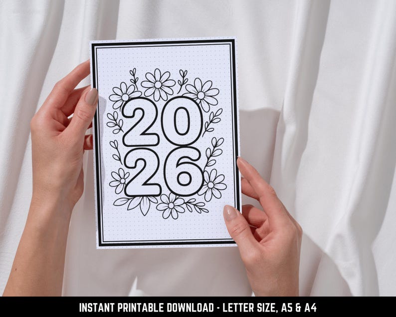 2026 Cover Page | Printable Journal Cover | Planner Title Page | A5 A4 ...