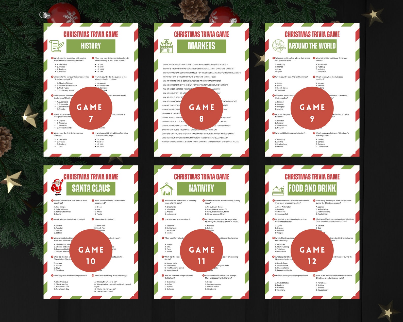 Printable Christmas 12 Games Bundle | Christmas Party Games | Family ...