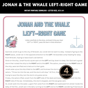 Jonah and the Whale Left-Right Game - Printable Bible Game for Sunday School