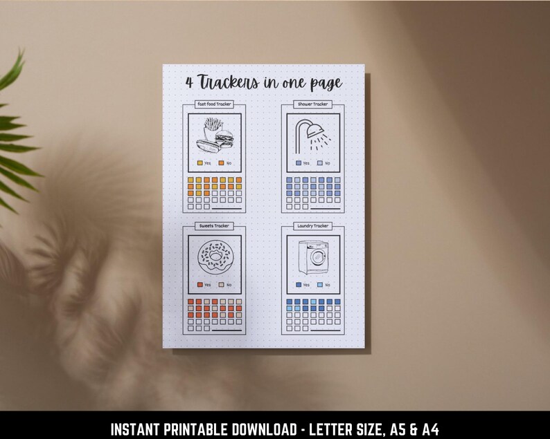 Printable monthly tracker for self-care and household habits