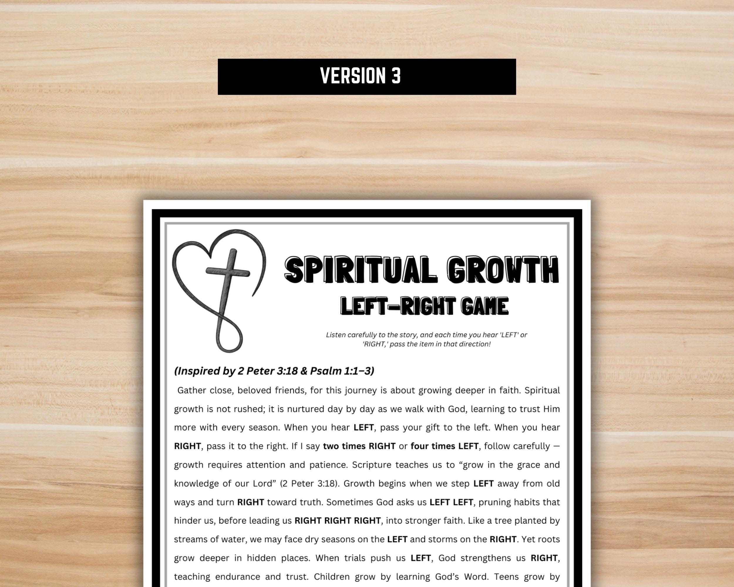Spiritual Growth Left Right Game Printable – Christian Discipleship ...