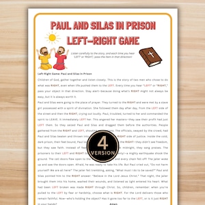 Paul and Silas Left-Right Game – Printable Bible Game for Sunday School, Youth Groups, Women’s Ministry and Church Parties
