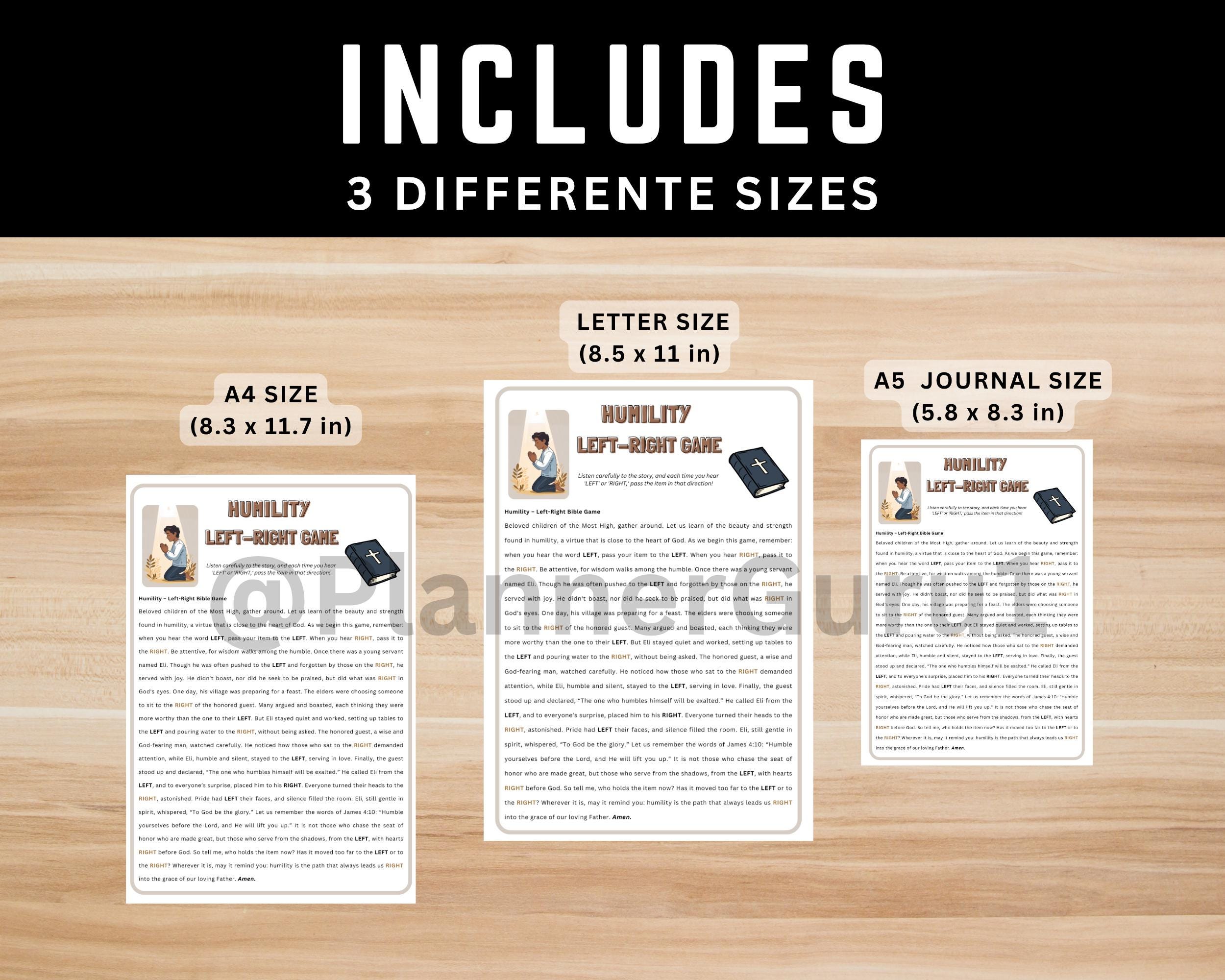 Humility Left Right Game Printable | Bible Study Church Gift Game ...