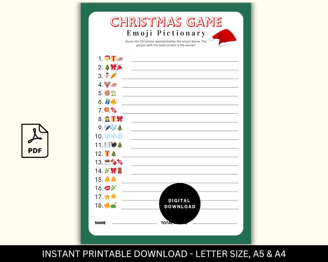 Christmas Emoji Pictionary | Holiday Party Game for Kids and Adults ...