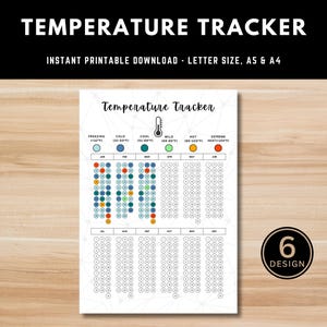 Yearly Temperature Tracker Printable - Weather Log and Planner Page - Celsius and Fahrenheit Templates