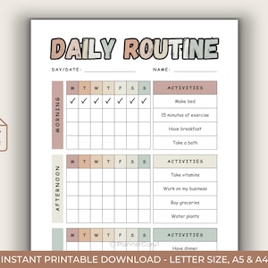 Printable daily schedule template for kids, daily schedule for homeschool, daily schedule for kids, custom daily schedule canvas template