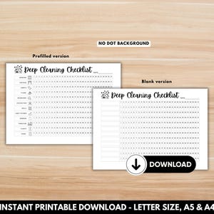Non-dotted cleaning planner page for minimalist bullet journal users.