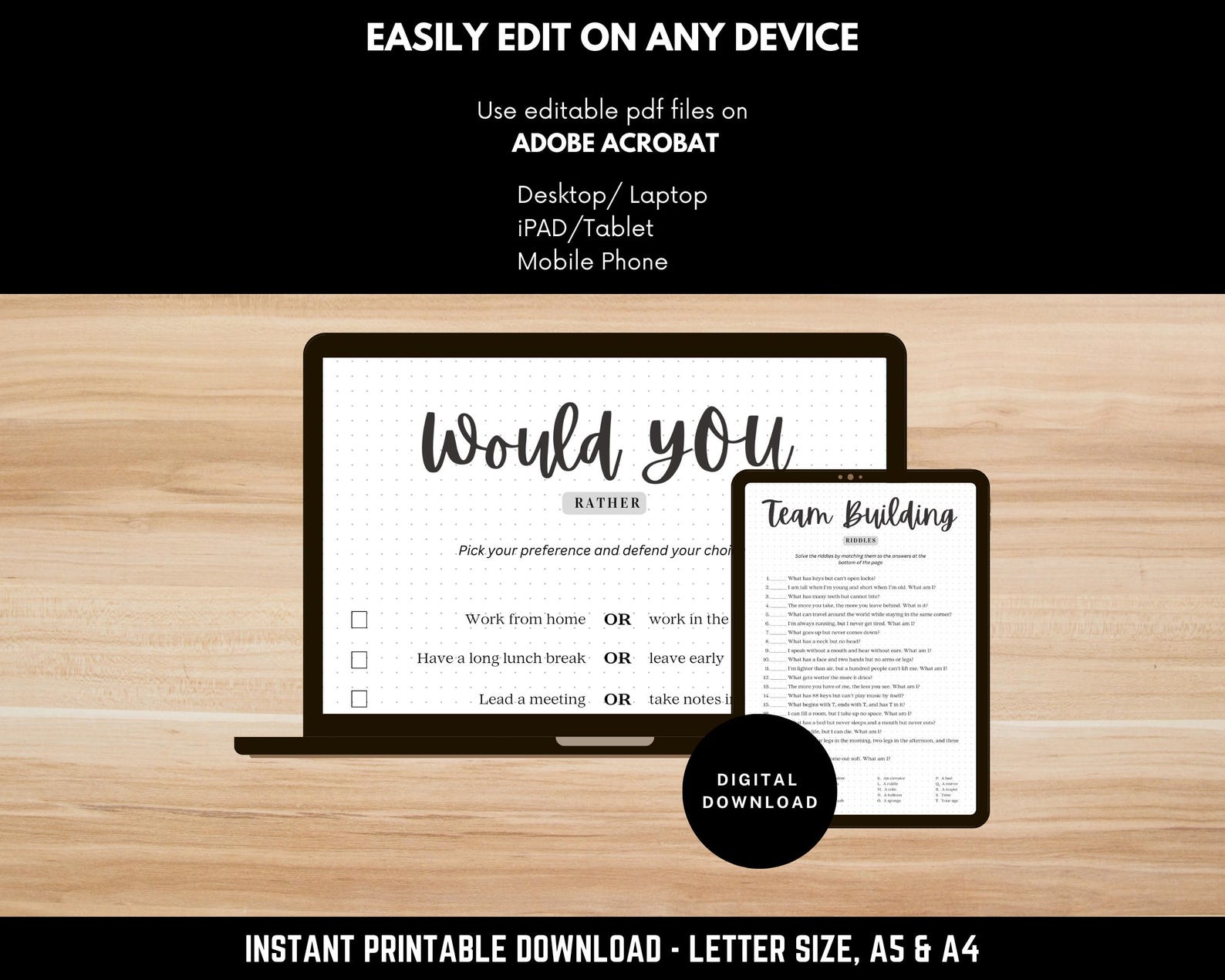 Icebreaker Games Bundle Printable | Office Party, Dinner Conversation ...