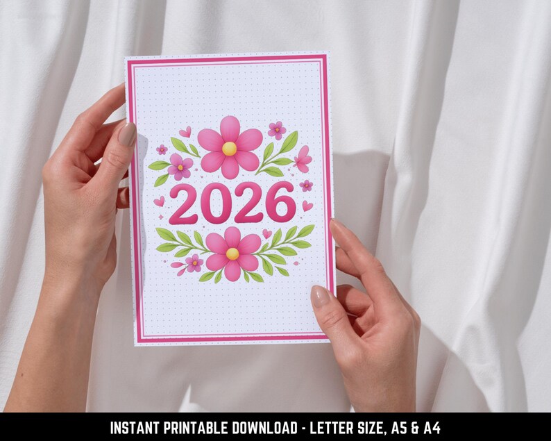 2026 Cover Page | Printable Journal Cover | Planner Title Page | A5 A4 ...