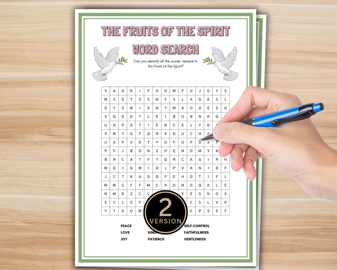 Fruit of the Spirit Word Search Printable Game, Bible Games for Kids ...