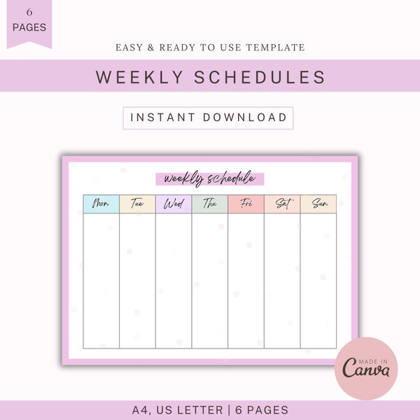 2024 Digital Weekly Planner | Three Unique Designs | A4 and Letter Size | Instant Download