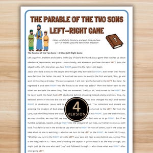 The Parable of the Two Sons Left-Right Game - Printable Bible Activity for Sunday School, Church Games, and Christian Gift Exchanges