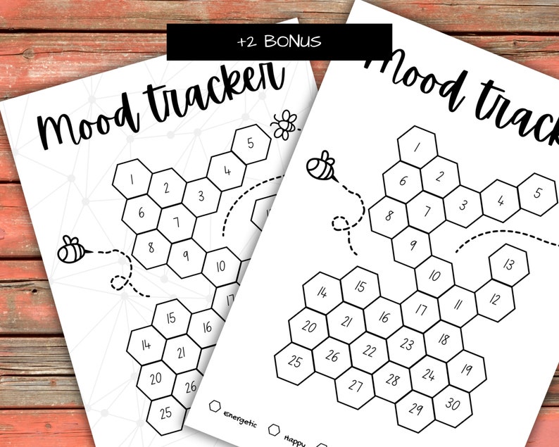 Honeycomb Mood Tracker - Printable Journal and Planner Page - Daily ...