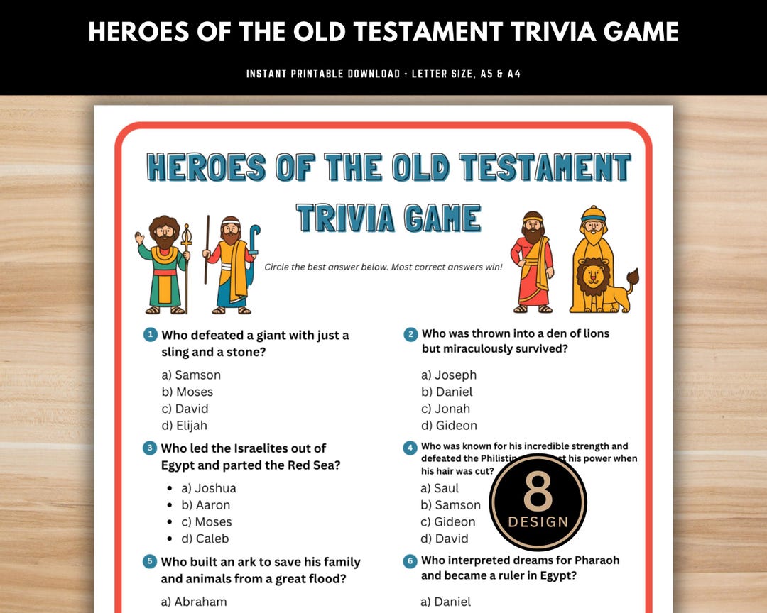 Heroes of the Old Testament Trivia Game - Christian Bible Study ...