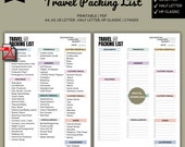 Travel Packing List Printable - Instant Download for Efficient Vacation Planning, Holiday Organization, Comprehensive Packing Checklist, pdf