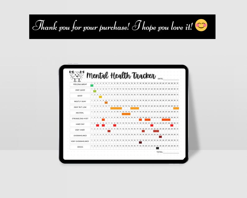 Mental health monitoring worksheet for anxiety support