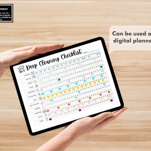 Filled cleaning tracker with dotted lines for detailed cleaning schedules.
