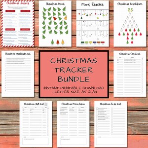 Weihnachts-Bullet-Journal-Bundle, A5-Tagebuchseiten, monatlicher Mood-Tracker, Planer-Vorlagen – Weihnachtsgeschenkliste, Organisieren-Vorteilspaket im PDF-Format