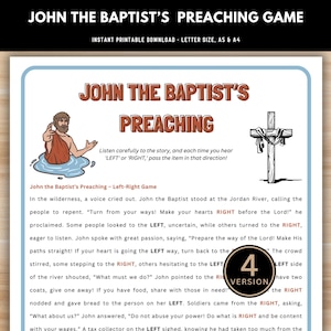 John the Baptist Left-Right Game – Bible Study Party Game, Christian Group Activity, Sunday School Printable, Faith-Based Church Fun