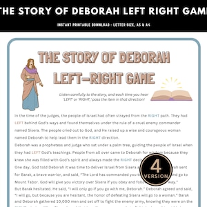 The Story of Deborah Left Right Game | Bible Study Game | Sunday School Game | Christian Party Game | Women in Bible Game