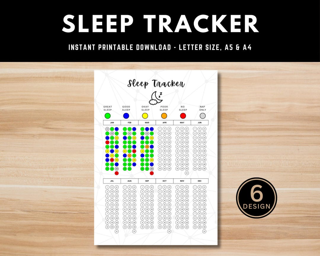 Sleep Tracker Yearly | Printable Planner Page | Sleep Quality - Sleep ...