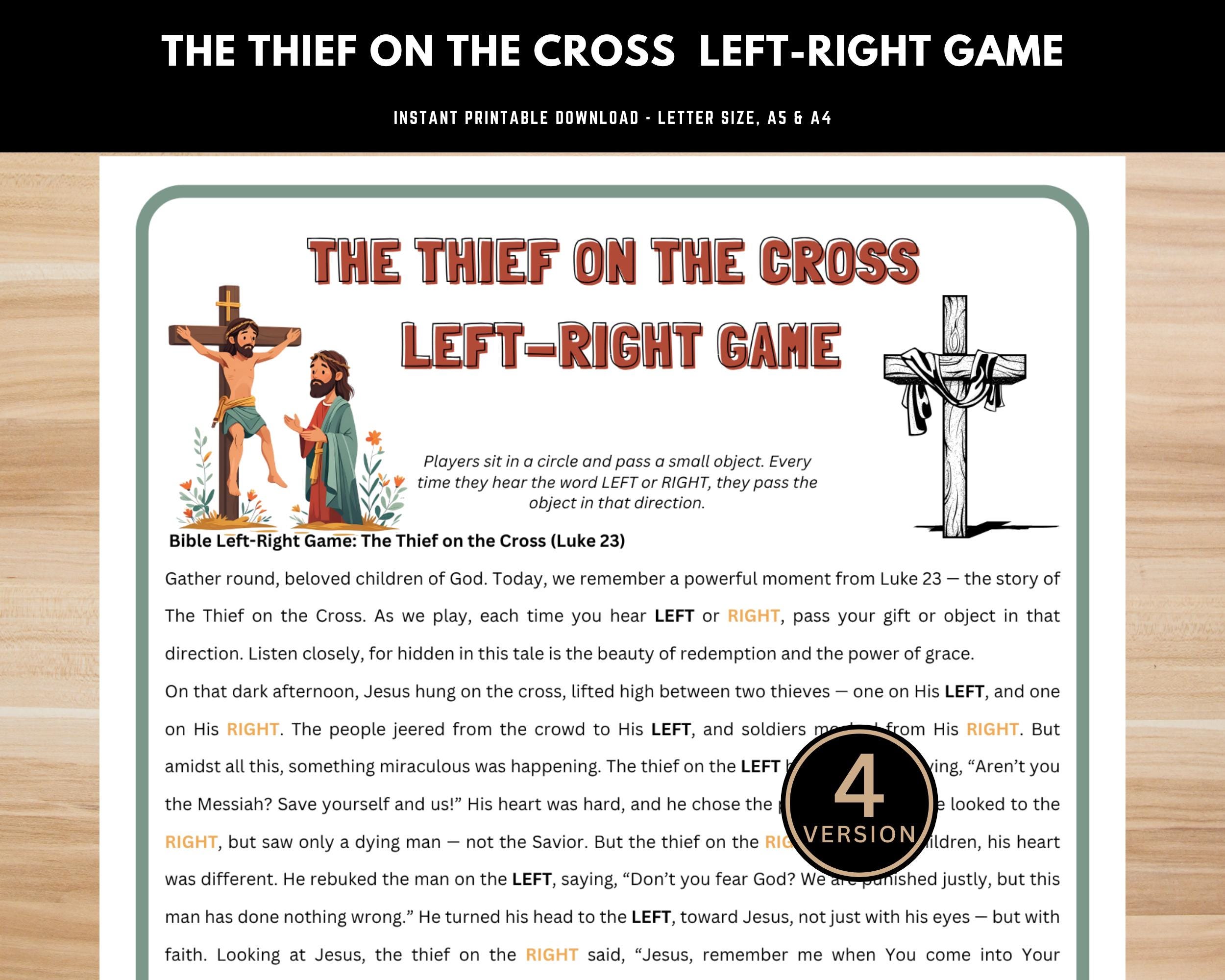 The Thief on the Cross Left-right Game, Bible Party Game