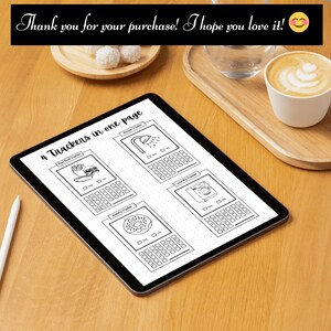 Eco-friendly printable planner page with 4 trackers on one sheet.