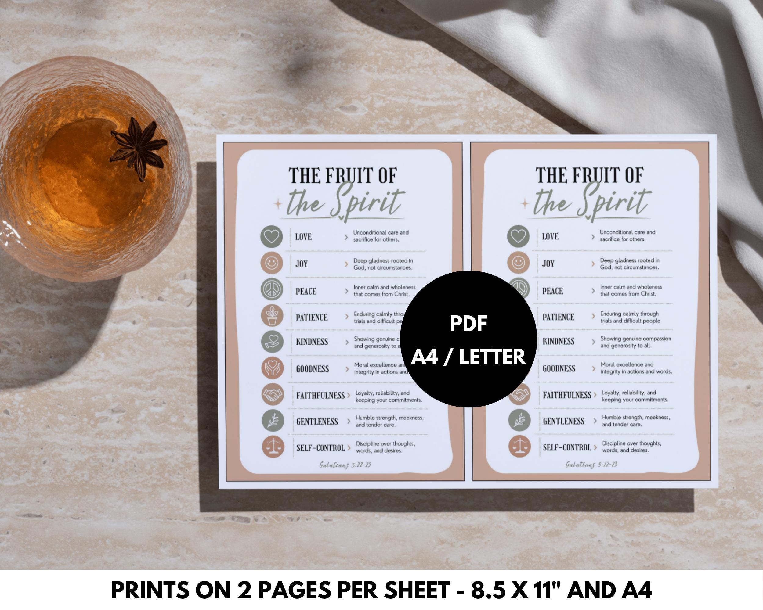 Fruit of the Spirit Printable Bible Study Guide, Galatians 5 Sunday ...