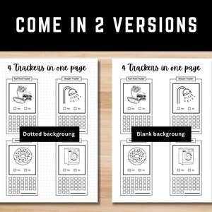 Shower tracker for personal hygiene tracking in bullet journal format.