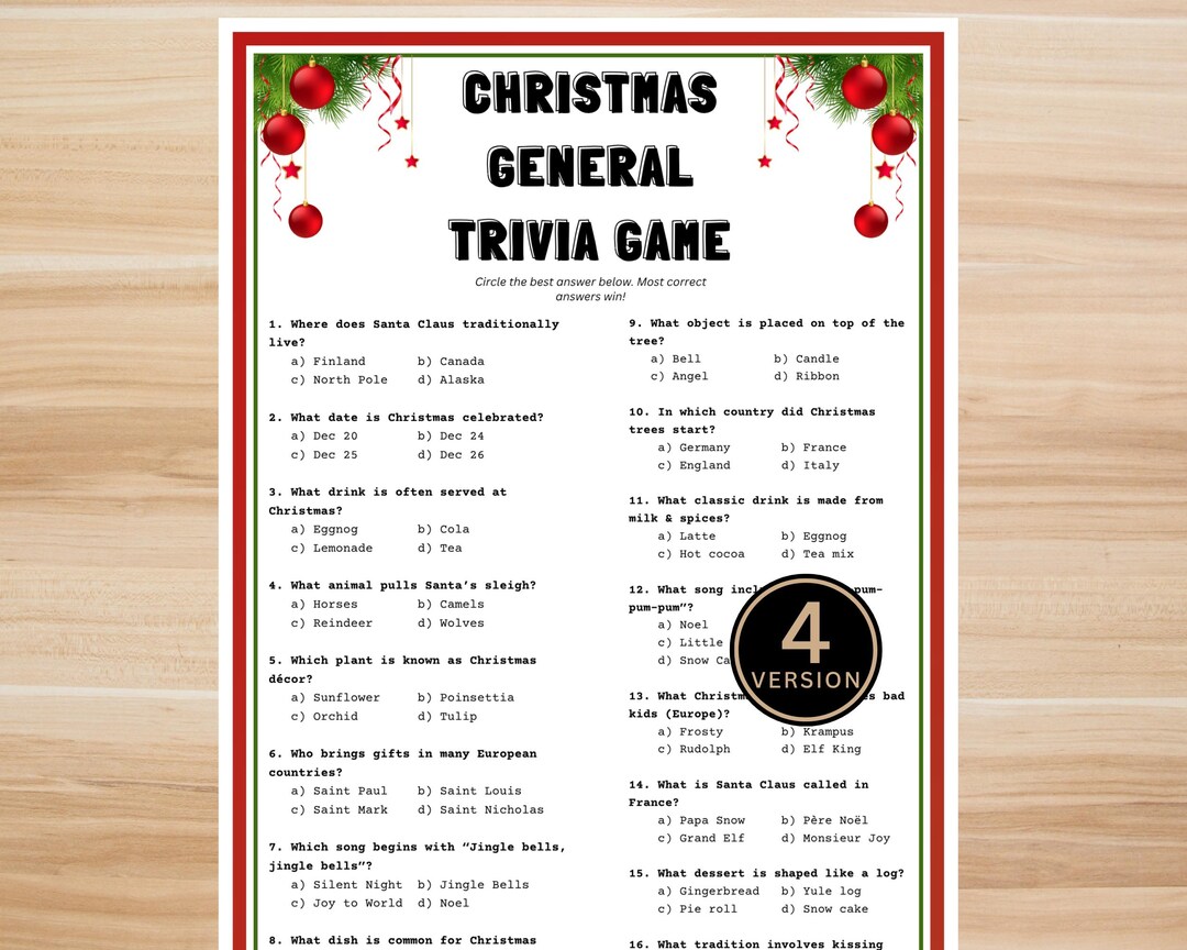 Lustiges Weihnachtsquiz Fr Erwachsene